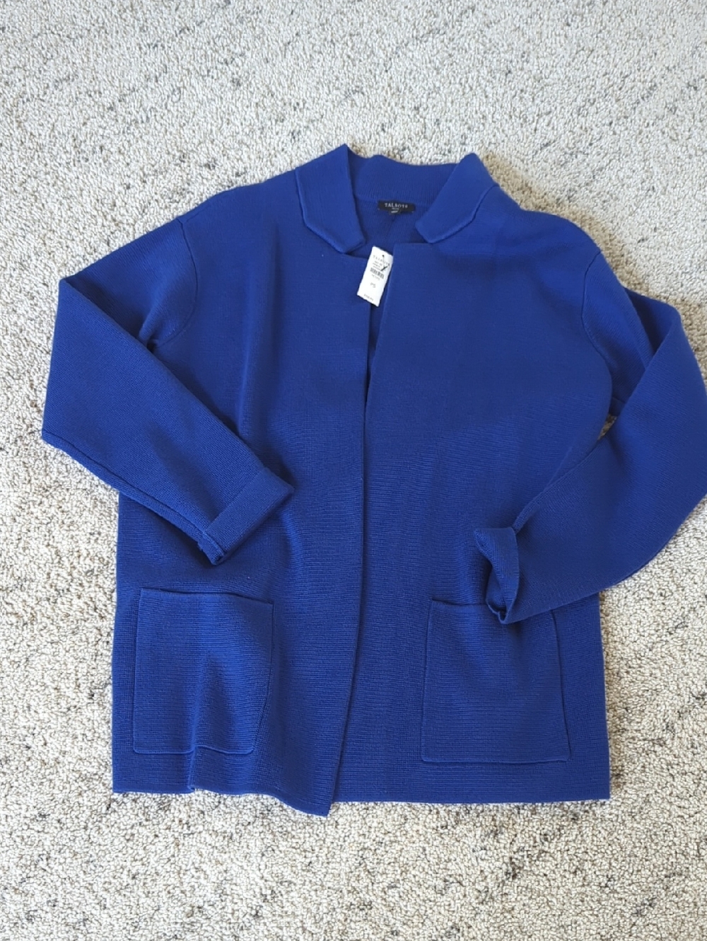 Talbots Cobalt Blue Open-Front Cardigan